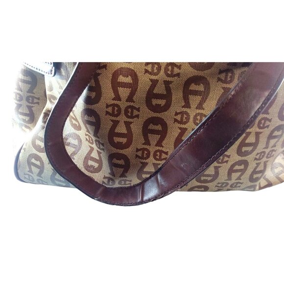 Etienne Aigner Monogram Canvas & Faux Leather Tote Bag - Picture 7 of 16